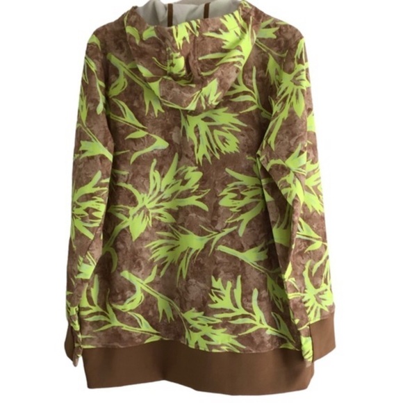 The North Face Hoodie Tekno Utility Brown Neon Prairie Paint Brush Print Large - Picture 3 of 13